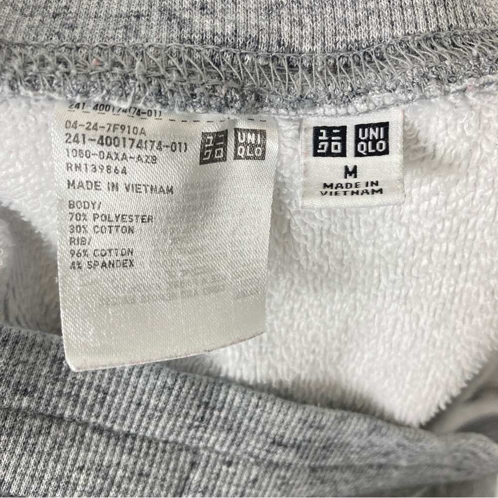 Uniqlo Sweatpants Mens M Gray Leg Athletic Drawstring Pockets Gym Heather Sport - Picture 8 of 16